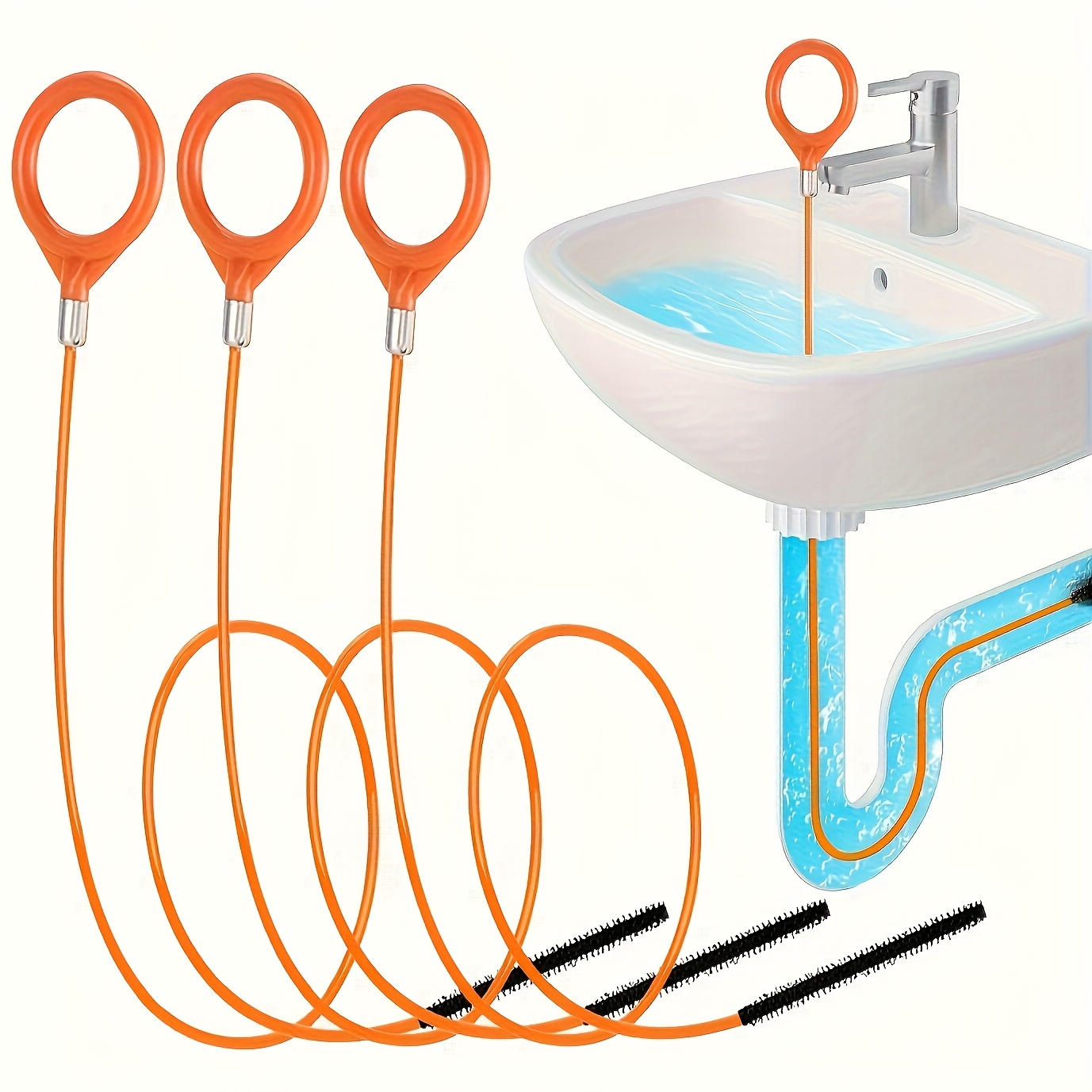 Plumbing Snake Drain - Гибкий, неломающийся инструмент для удаления волос