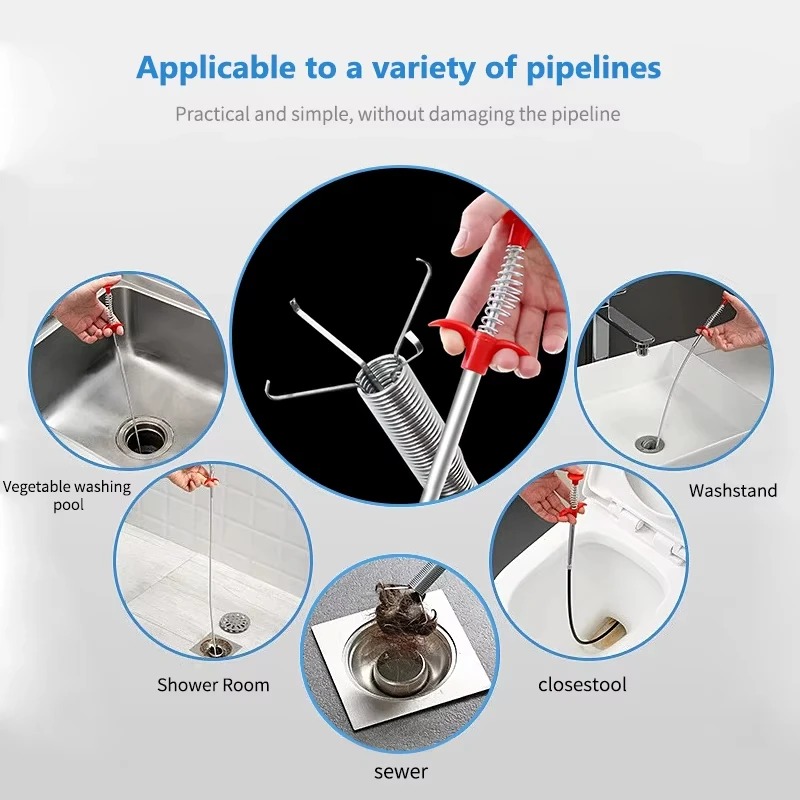 Plumbing Snake Drain - Гибкий пружинный змеиный очиститель дренажных труб,